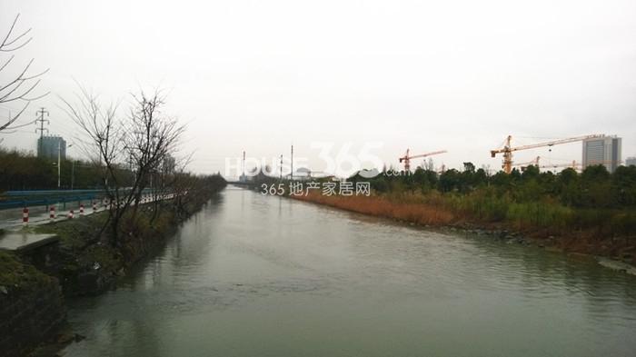 绿城九龙仓钱塘明月周边北塘河实景图  2015年2月摄