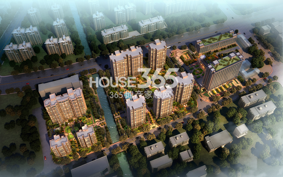 中粮方圆府项目住宅鸟瞰效果图