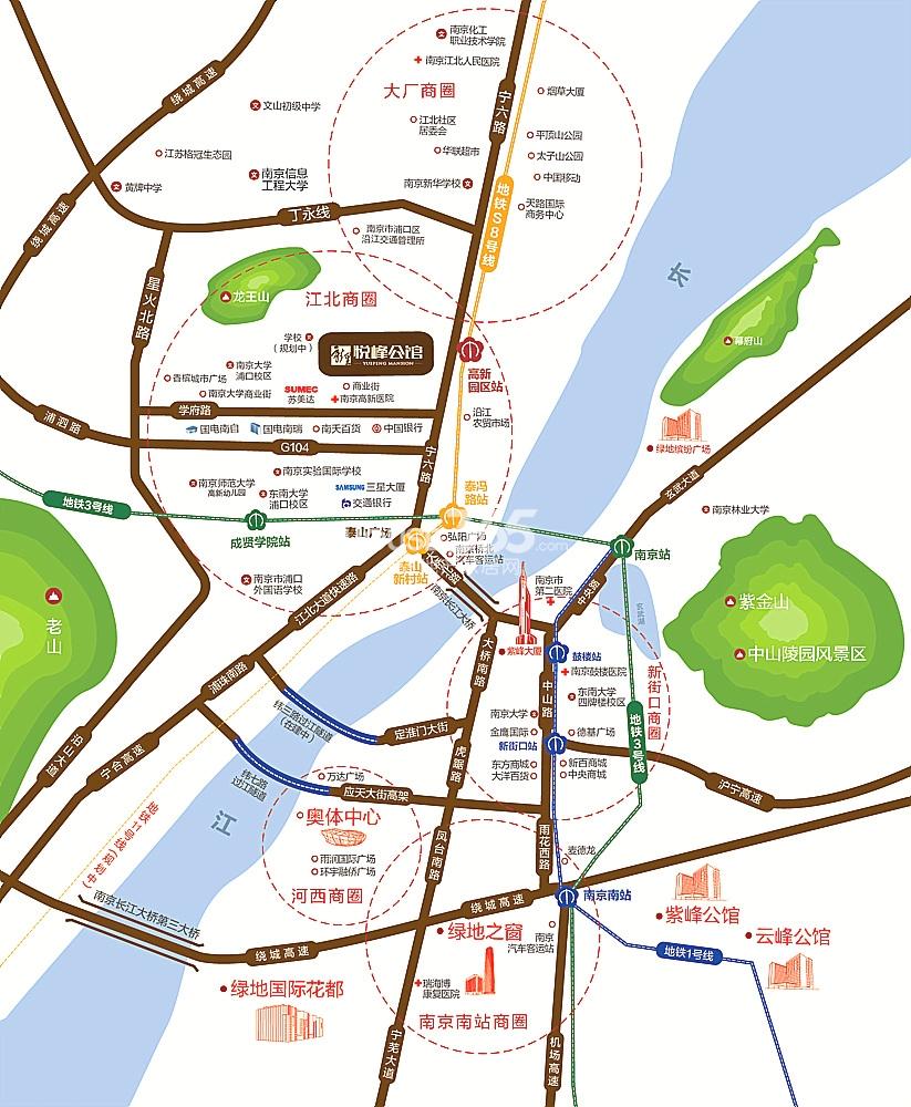 绿地悦峰公馆交通图