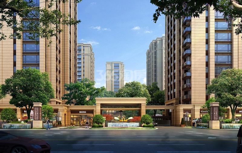 花园道壹号项目小区大门白天效果图