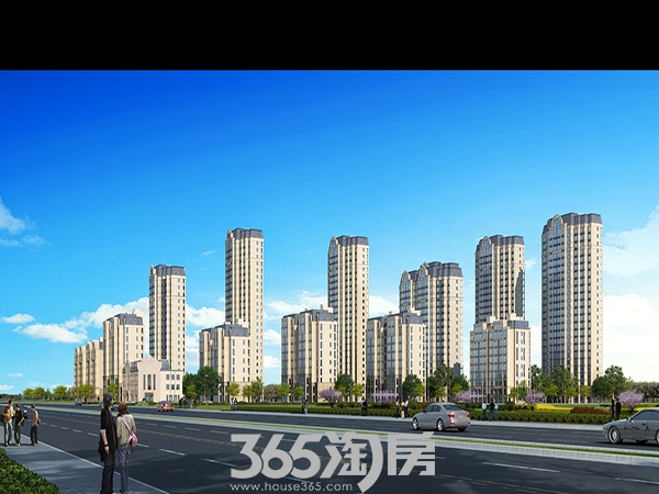 文德公园里水关路规划支路路口透视图