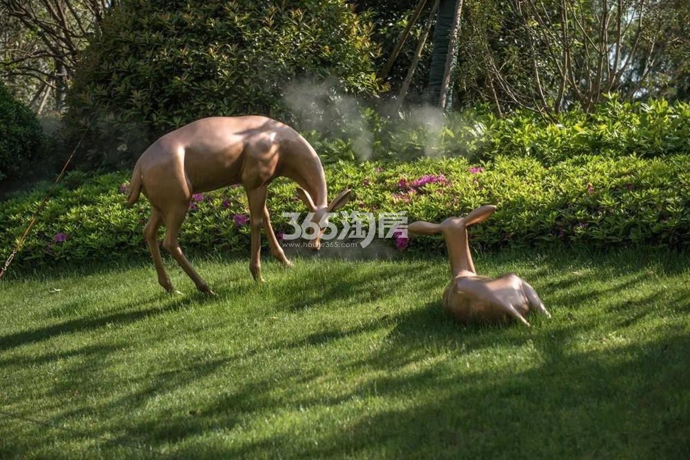 金基九月森林小区草坪的动物雕塑（7.27）